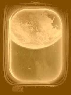 Вид на Землю из иллюминатора космической станции обои