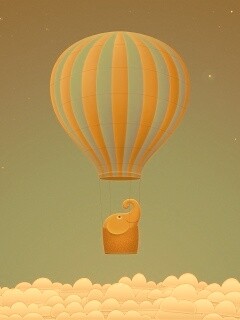 Слон на воздушном шаре обои