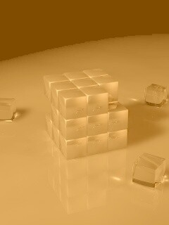 Кубик рубика из стекла обои