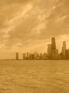 Вид на Чикаго обои