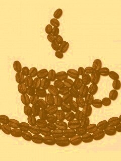 Картина из кофейных зёрен обои