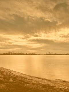 Закат на озере обои