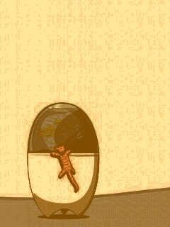 Кот прыгает на аквариум обои