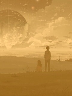 Кадр из творения Макото Синкая обои