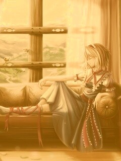 Девушка у окна обои