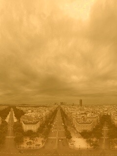 Париж широкоугольным объективном обои