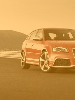 Красная Audi RS3 спереди обои