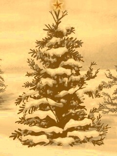 Украшенная ёлочка в лесу обои