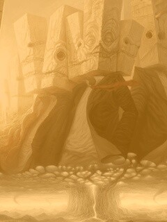 Каменные головы обои