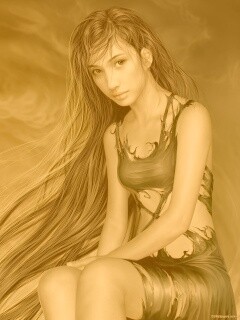 Девушка с длинными волосами обои