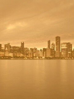 Чикаго с воды обои