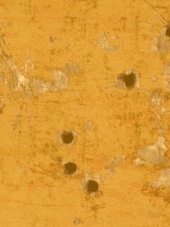 Пулевые отверстия в желтом листе обои