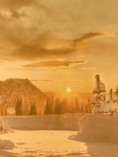 Зимнее солнце обои