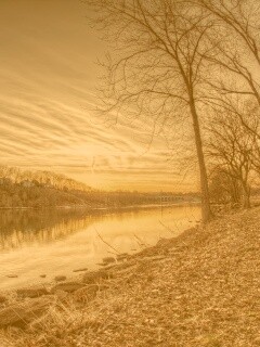 Осенний закат обои