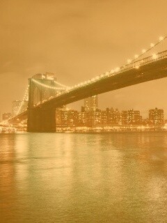 Мост в огнях обои