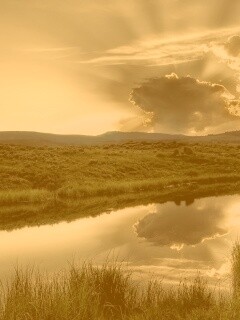 Облако над лугом обои