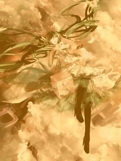 Hatsune Miku в небе обои