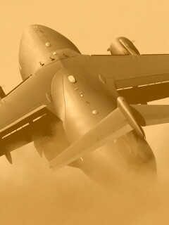 Большой грузовой самолет на взлете обои