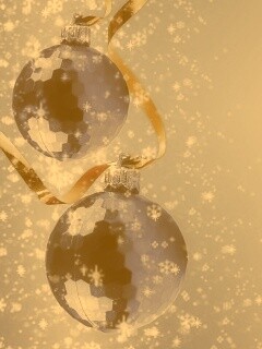 Синие новогодние шары обои