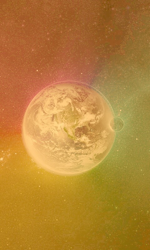 Земля в радужном ореоле обои