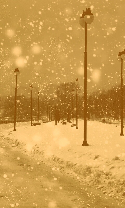 Зимняя набережная обои