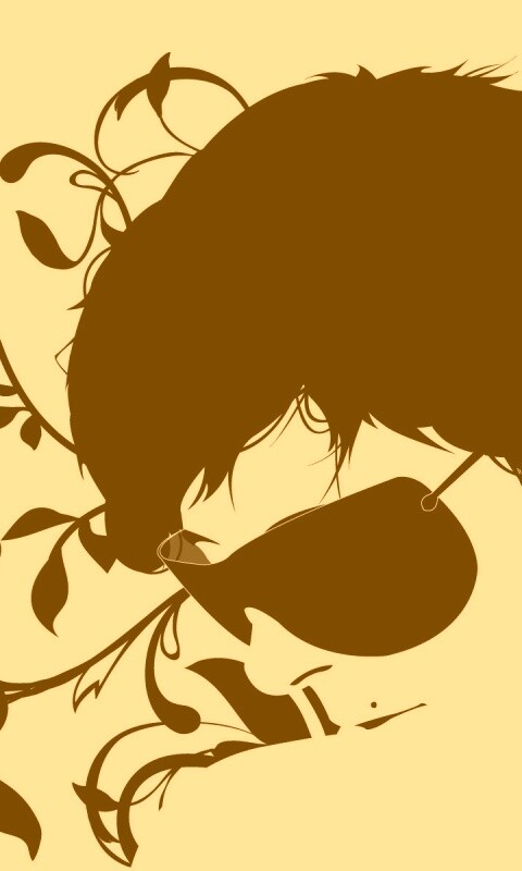 Парень на фоне узора обои