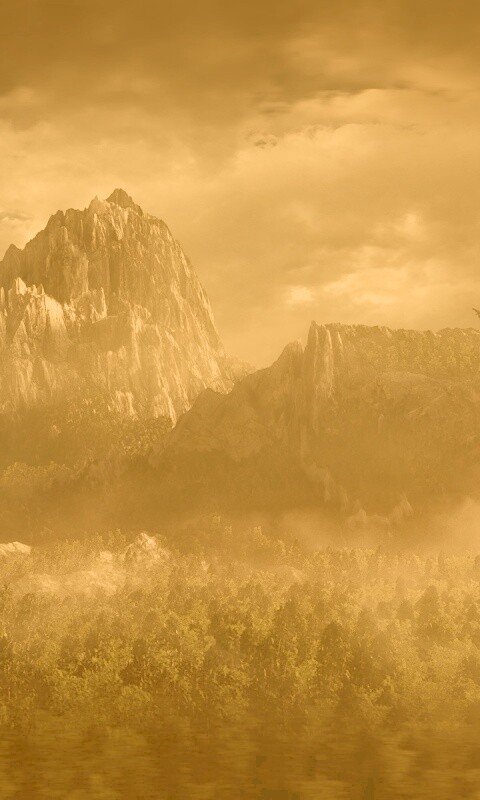 Горы посреди джунглей обои