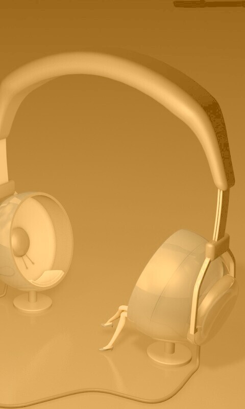 Девушка в наушниках обои