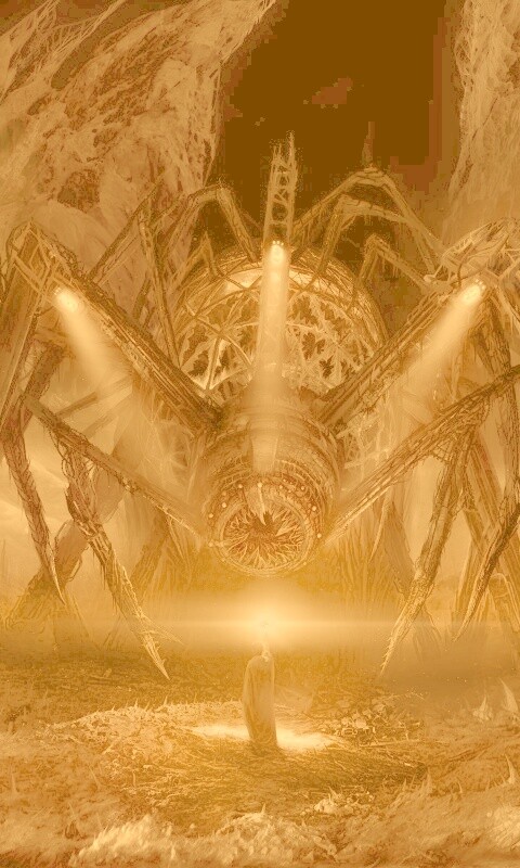 Свет против механического монстра обои