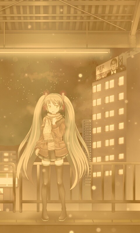 Девочка на остановке обои