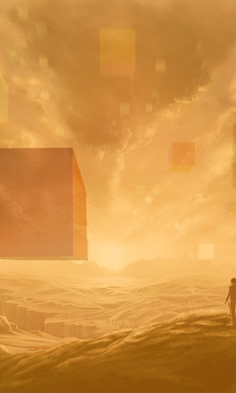 Кубы в небе обои