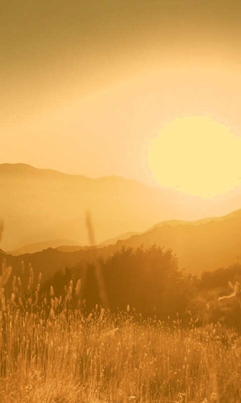 Восход над холмами обои