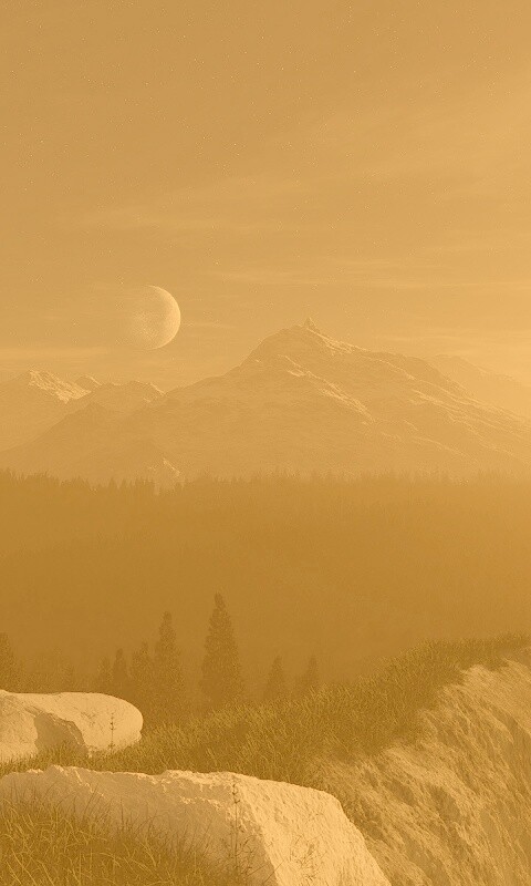 Луна над горами обои