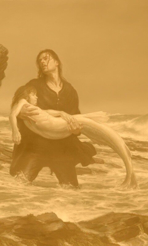 Рыбаки спасают русалку обои