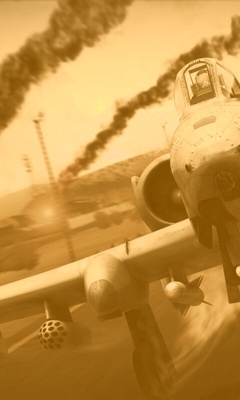 Самолет взлетает с атакованного аэродрома обои