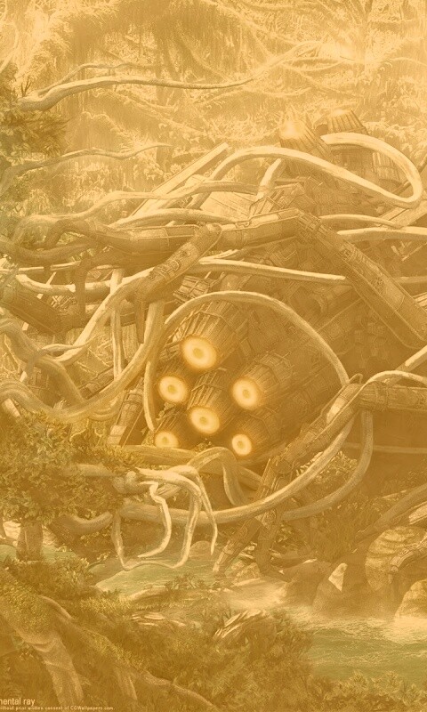 Космический корабль в джунгялх обои