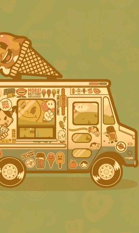 Фургончик мороженщика обои