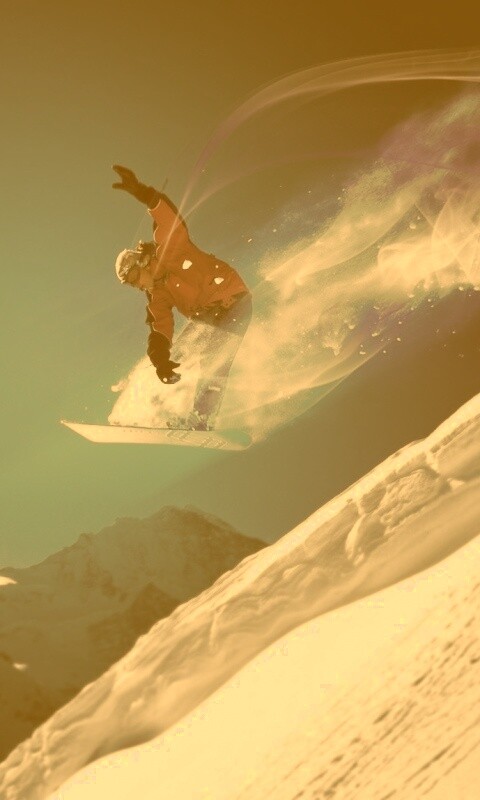 Сноубордист в прыжке обои