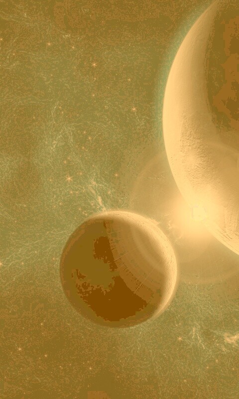 Планета и спутник обои