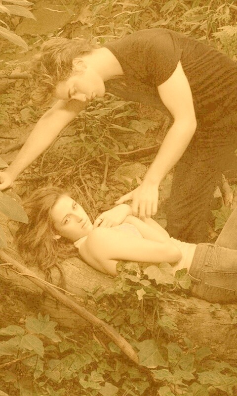 Эдвард и Белла в лесу обои