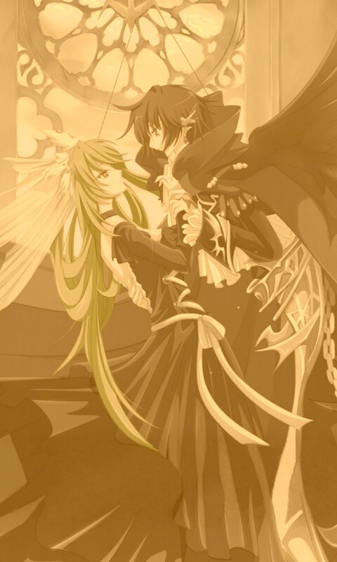 Танец под витражом обои