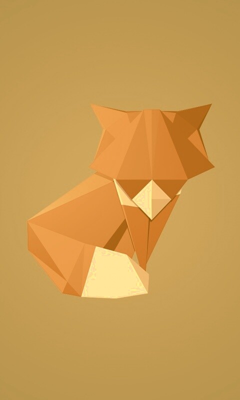 Origami fox обои