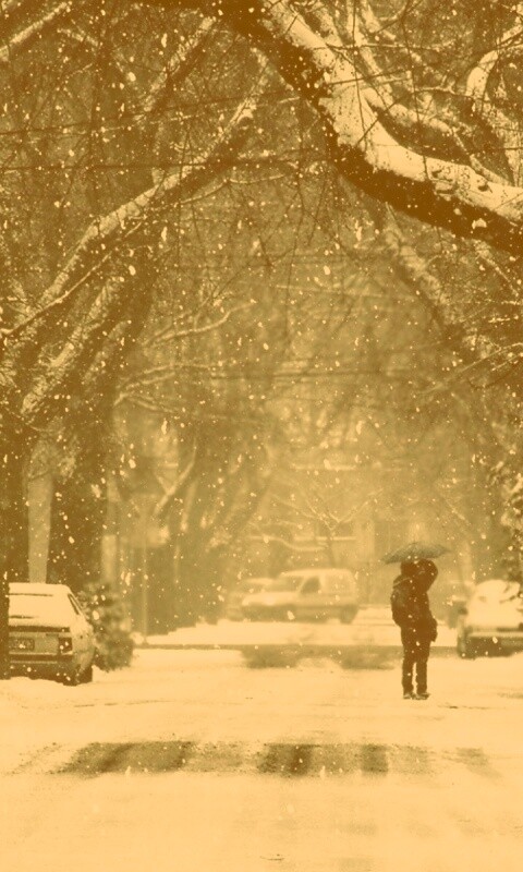 Зимняя улица обои