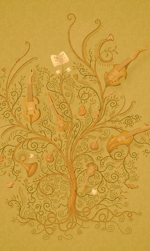 Музыкальное дерево обои