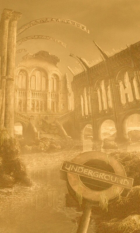 Затопленные руины обои