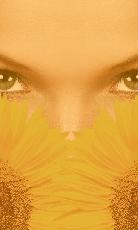 Девушка с желтыми ромашками обои