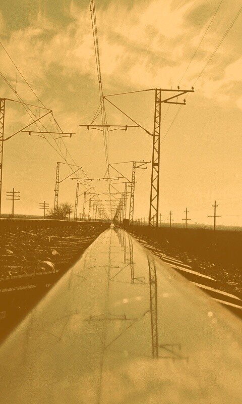 Отражение в рельсе обои