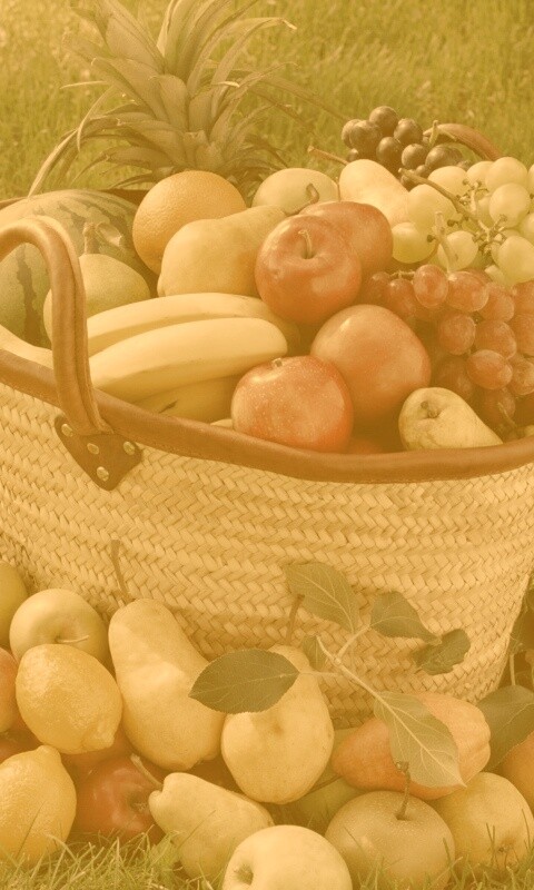 Корзина с фруктами обои