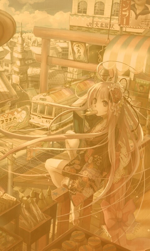 Девочка ест мороженное обои