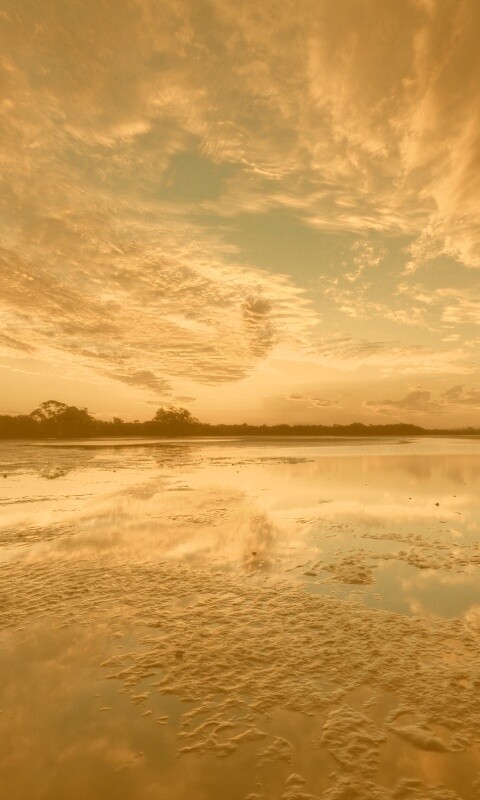 Дивный закат на озере обои